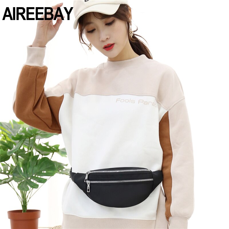 AIREEBAY New Fanny Pack For Women Waterproof  Waist Bags Ladies Fashion Bum Bag Travel Crossbody Chest Bags Unisex Hip Bag