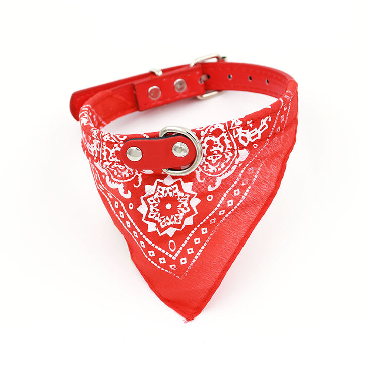 Creative Pet Triangle Scarf Collar Dog Triangle Scarf Saliva Totem Pet Totem Pattern PU Triangle Scarf