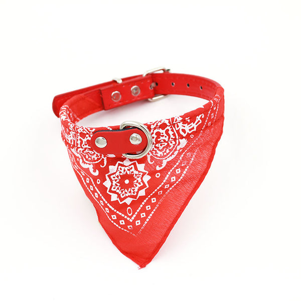 Creative Pet Triangle Scarf Collar Dog Triangle Scarf Saliva Totem Pet Totem Pattern PU Triangle Scarf