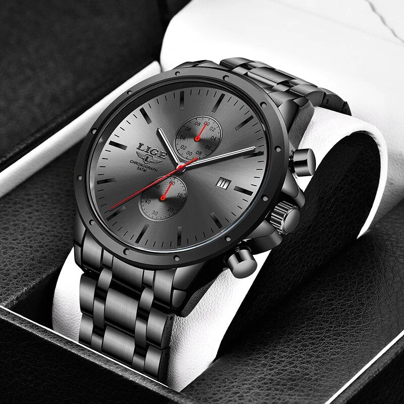 2021 New Men Watch Clock Luxury Top Brand Military Black Quartz Watches Mens Waterproof Chronograph Sports Luminous Wristwatch