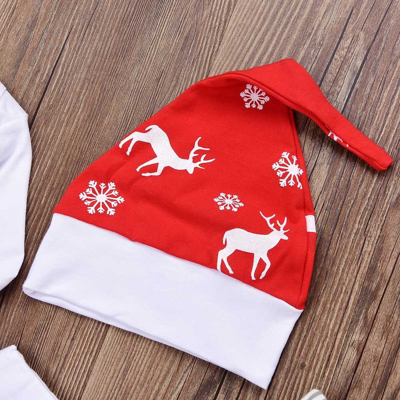 Toddler Kids Plus Size Clothes Sets Infant Baby Boys Girls Romper Letter Print Long Sleeve Tops Pants Christmas Deer Outfits Set