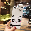 YSW NEW Cases For iPhone 11 Pro Max 3D Cute Cartoon Panda Translucent Fundas Soft TPU Cover Cell Phone Shell Coque Case