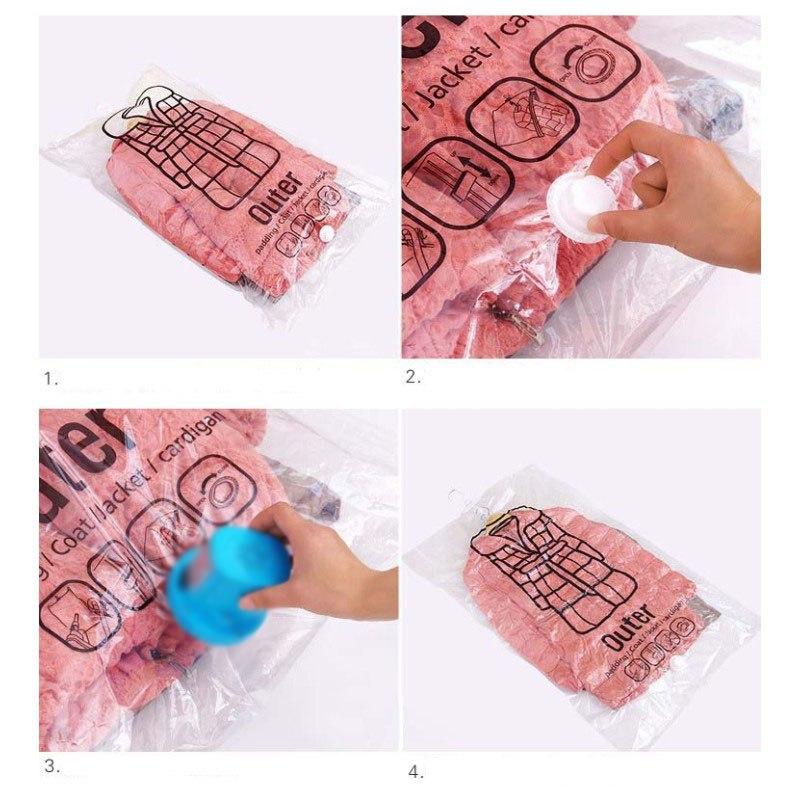 Can Hang Vacuum Bag For Clothes Foldable Transparent Border Compression Organizer Pouch Sealed Storage Bags Save Space organizer