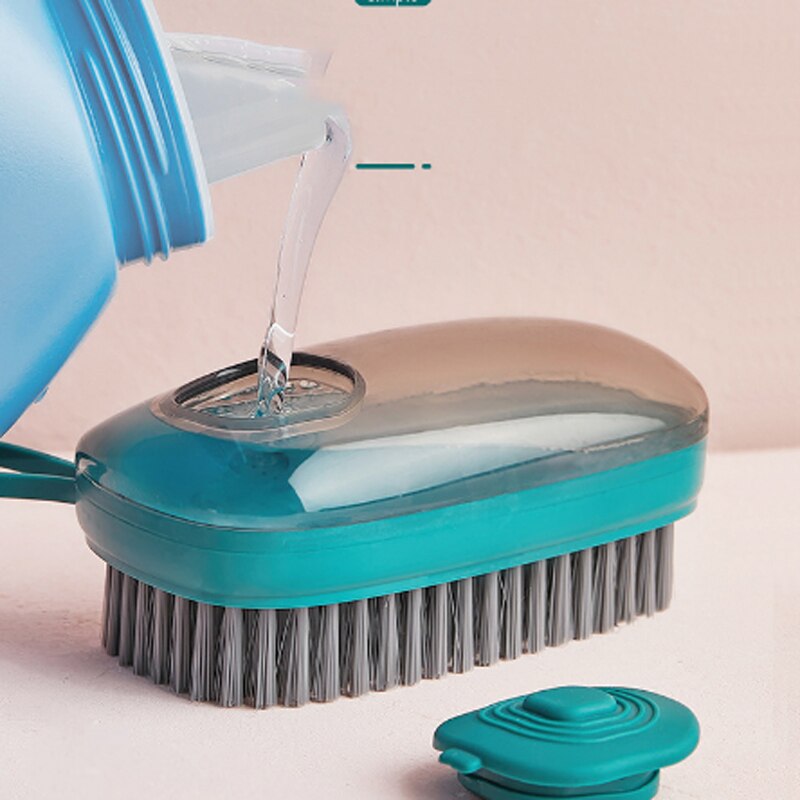 Durable Automatic Liquid Addition Cleaning Brush Removable Soft Bristled Laundry Cleaning Brush For Home Dishwashing Brush