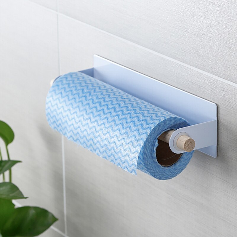 Top Quality Paper Holders Towel Storage Rack Paste type non-perforated iron towel bar tissue holder Wall Mounted Roll Paper Hold