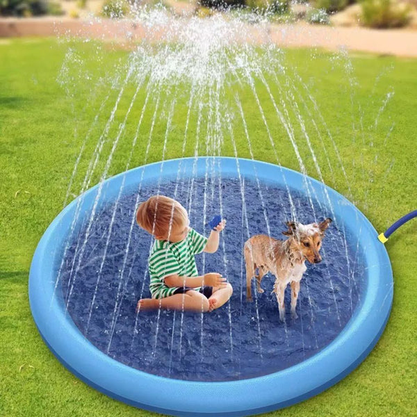 150C170CM Children's Outdoor Dolphin Playing Mat Lace Letter Sprinkler Mat Pet Sprinkler Mat