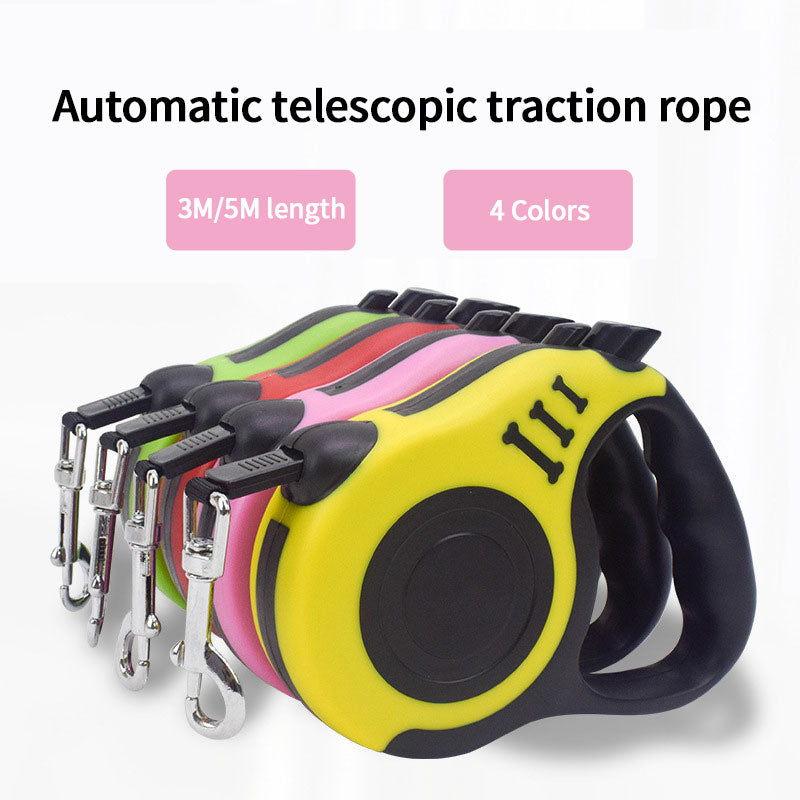 Dog Leash Retractable Nylon Automatic Traction Rope Multi-Color Optional Dog Walker Adjustable Traction Rope