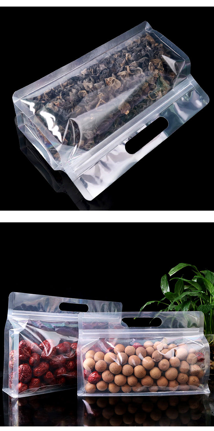 10PCS portable transparent octagonal sealed packaging bag, zero food self sealing, self standing bag, nut non degradable plastic sealing bag