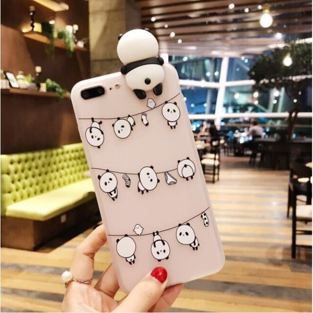 YSW NEW Cases For iPhone 11 Pro Max 3D Cute Cartoon Panda Translucent Fundas Soft TPU Cover Cell Phone Shell Coque Case