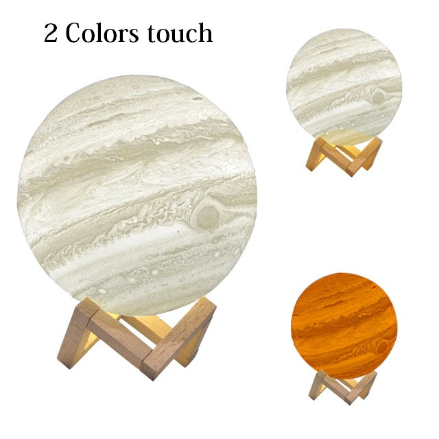 3D Print Moon lamp USB Rechargeable Dimmable LED Full Moon lamp 3D Switch Warm / Cool White Jupiter light for Kids Bedroom