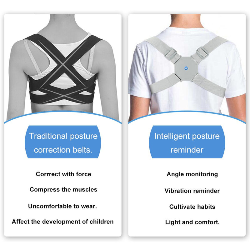 Adjustable Intelligent Posture Trainer Smart Posture Corrector Upper Back Brace Clavicle Support for Men and Women Pain Relief