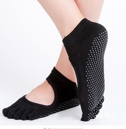 Women Yoga Socks Anti-slip Backless 5 Toe Socks