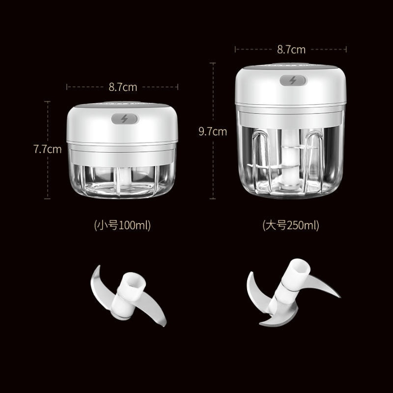 100/250ml Mini USB Wireless Electric Garlic Masher Press Mincer Vegetable Chili Meat Grinder Food Chopper Kitchen Tools