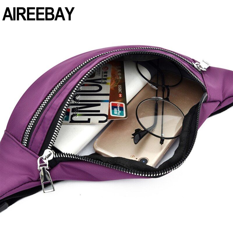 AIREEBAY New Fanny Pack For Women Waterproof  Waist Bags Ladies Fashion Bum Bag Travel Crossbody Chest Bags Unisex Hip Bag