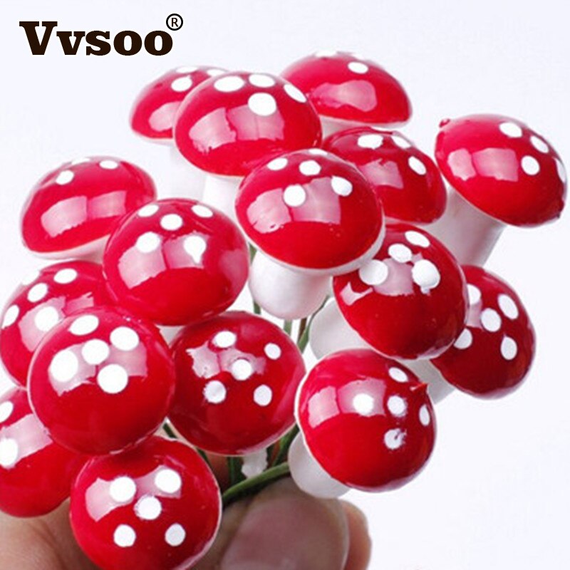 Christmas Decorations Mini Red Mushroom Shape Ornament Miniature Plant Pots Fairy Holiday Home Christmas Decor