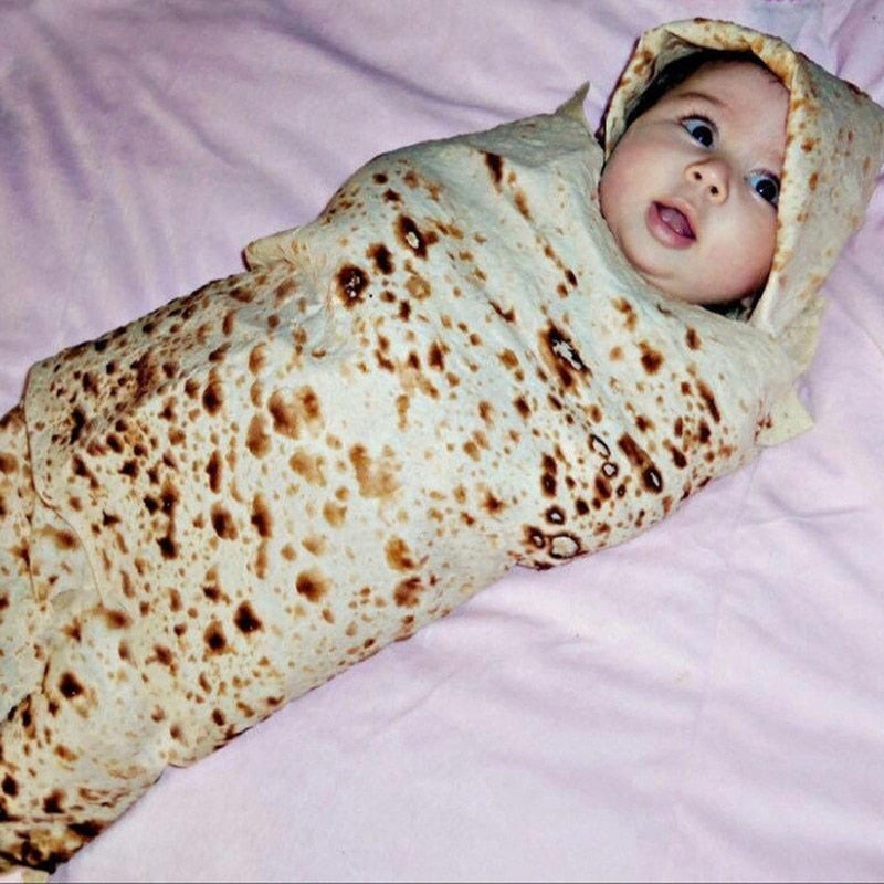 Burrito Baby Blanket Flour Tortilla Swaddle Blanket Sleeping Swaddle Wrap Hat