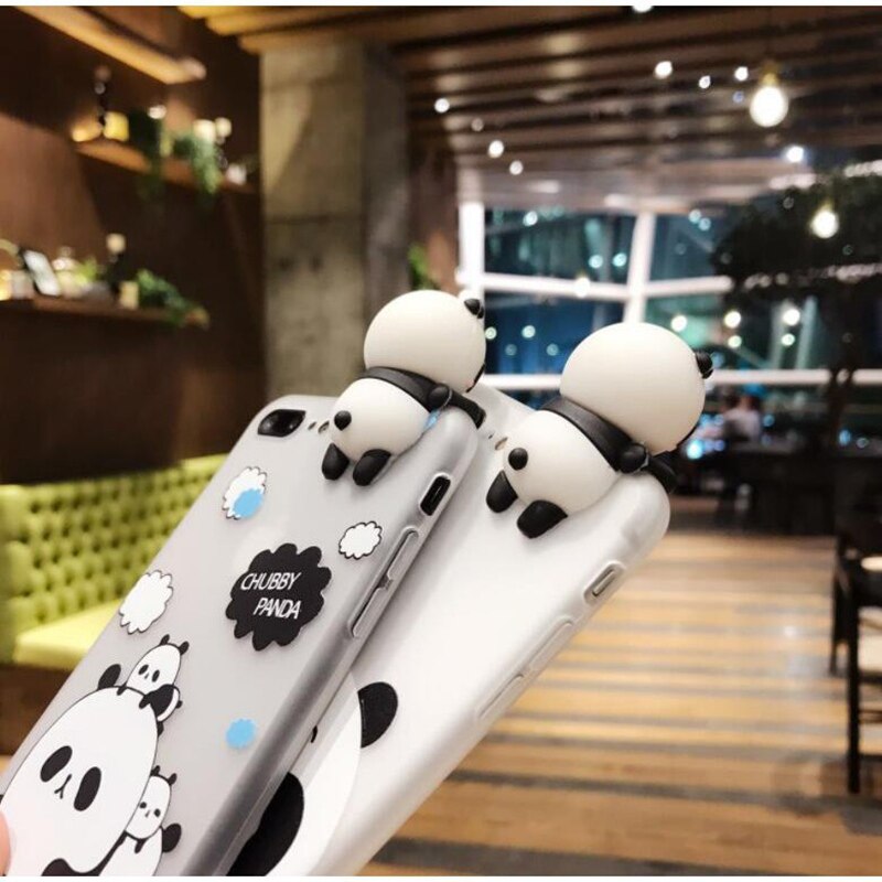 YSW NEW Cases For iPhone 11 Pro Max 3D Cute Cartoon Panda Translucent Fundas Soft TPU Cover Cell Phone Shell Coque Case