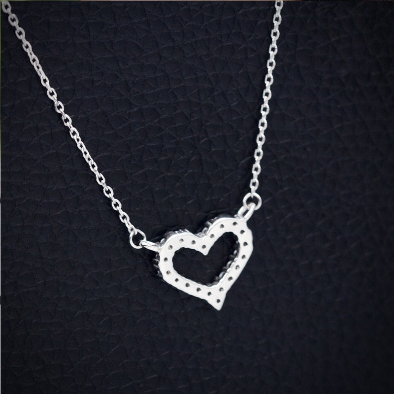 DXJEL Republic Suppliers 100% 925 Sterling Silver Love Heart Necklaces for Women Vip Link 2020