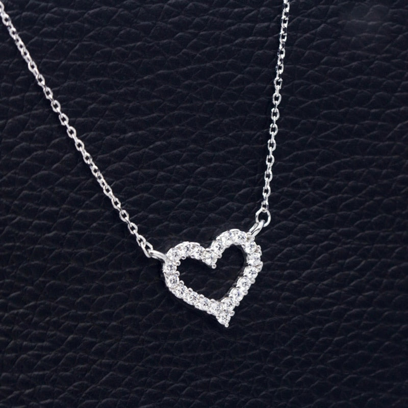 DXJEL Republic Suppliers 100% 925 Sterling Silver Love Heart Necklaces for Women Vip Link 2020