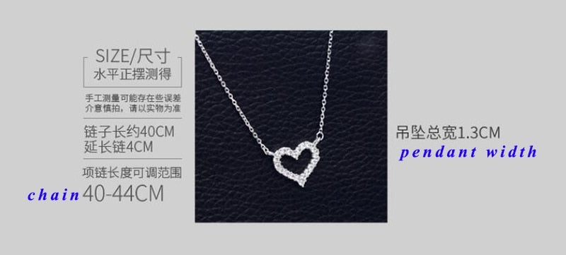 DXJEL Republic Suppliers 100% 925 Sterling Silver Love Heart Necklaces for Women Vip Link 2020