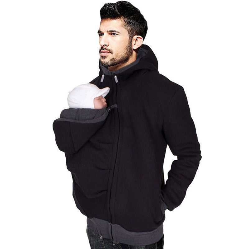 Winter Dad&Mom Baby Carrier Hoodies O-Neck Maternity Baby Hoodies Pregnant Causal Zipper Hooded Outerwear For Women/Men Clothes