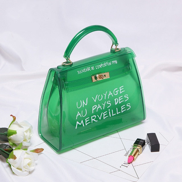 Clear Transparent PVC Shoulder Bags Women Candy Color Women Jelly Bags Purse Solid Color Handbags