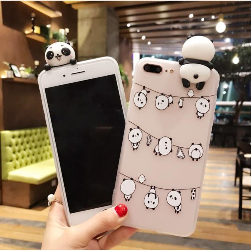 YSW NEW Cases For iPhone 11 Pro Max 3D Cute Cartoon Panda Translucent Fundas Soft TPU Cover Cell Phone Shell Coque Case