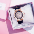 Women Starry Sky Watch Luxury Rose Gold Diamond Watches Ladies Casual Leather Band Quartz Wristwatch Female Clock zegarek damski