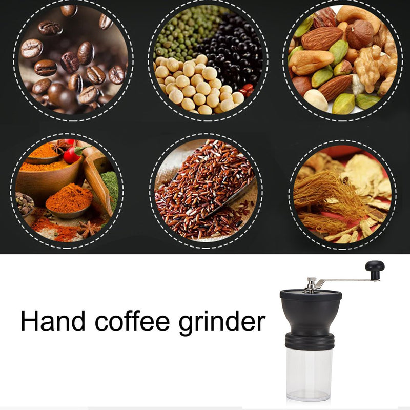 Transparent Hand Grinder Adjustable Ceramic Core 304 Stainless Steel Washable Hand Coffee Machine Kitchen Appliance