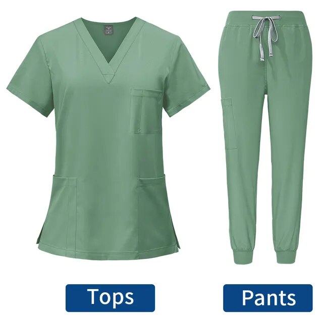 Slim Fit Women Scrubs Sets Hospital Medical Uniforms Nurses Accessories Dental Clinic Beauty Salon Spa Workwear Scrubs Tops Pant