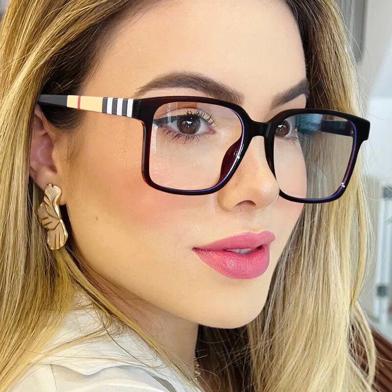 TR90 Retro Square Anti Blue Light Optical Glasses Frames for Men Women Fashion Prescription Office Computer Eyeglasses