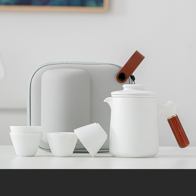 Tea set portable outdoor ceramic teapot